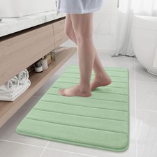 Buganda Memory Foam Bath Mat, 40" x 24", Ultra Soft and X Sage Green