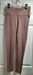 Womens Teens Aerier Ribbed & Cable Textured Light Brown Leggings S