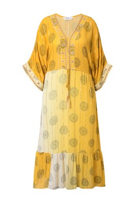 Studio Untold Damen große Größen Maxikleid A Linie Kimono Style Farbverlauf