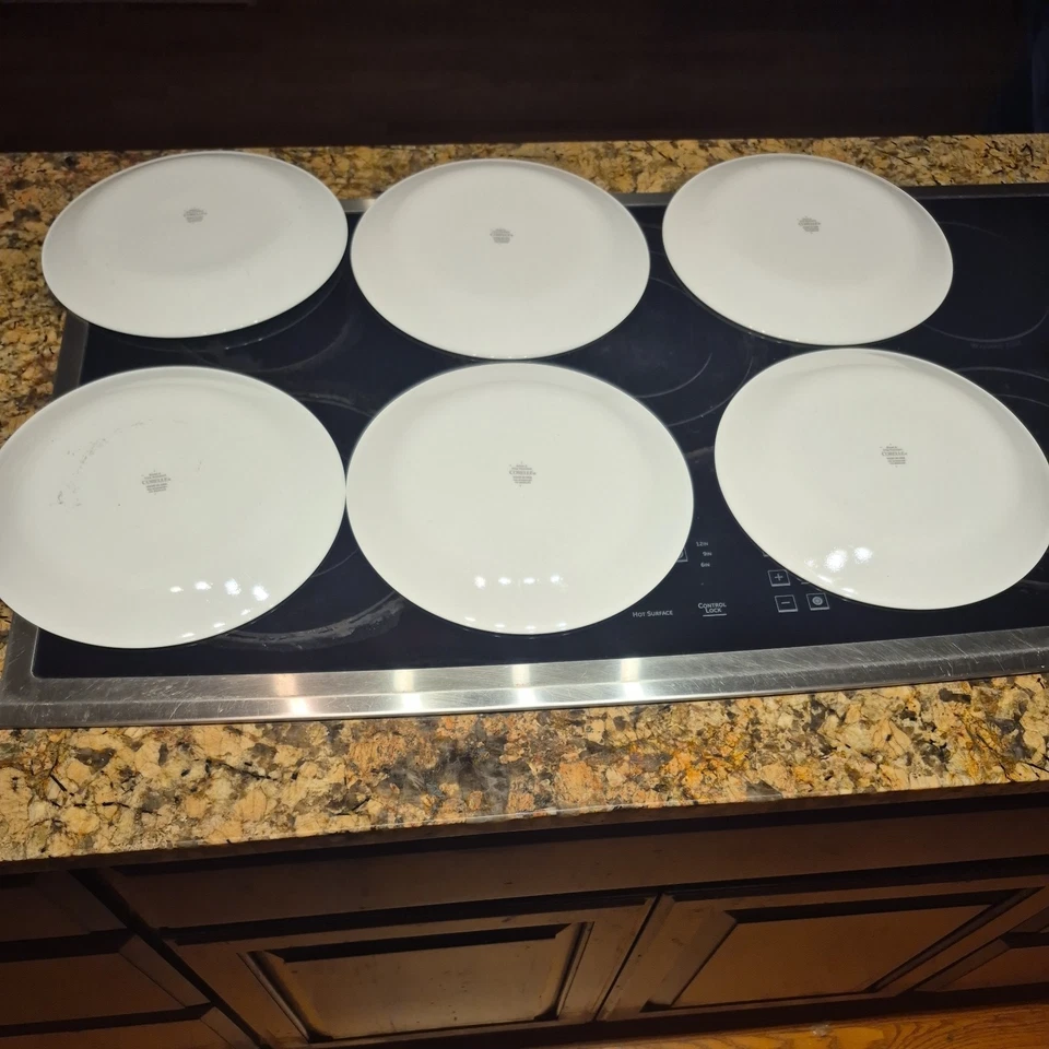 Juego de 6 platos de cena vintage Corelle de lino verde de 10,25" color liso único Foto 2 de 4