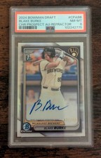 2024 Bowman Draft Blake Burke Chrome Auto Autograph Refractor /499 Brewers PSA 8