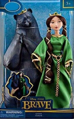 Disney Store  Pixar OriginalBrave Queen Elinor Transforming Bear Doll With Case
