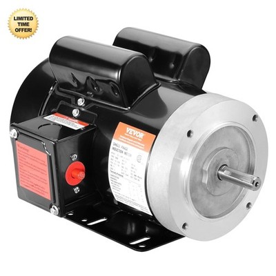 1.5HP AC Electric Motor 1725 RPM 115V/230V 56C Frame CW/CCW Rotation