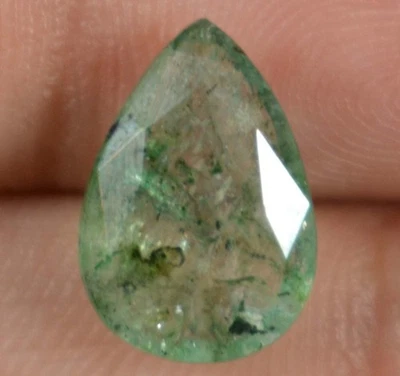 Zambian Green Emerald 3.40 Ct/12 mm Natural Pear Cut Gemstone Certified E14991 - Image 1 of 4