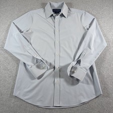 Mizzen+Main Shirt Mens Large Blue Trim Fit Long Sleeve Button Up Leeward Stretch