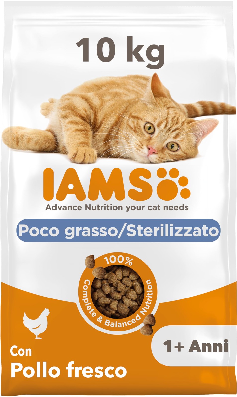 IAMS Poco grasso/Sterilizzato Cibo secco con pollo fresco per gatti di 1 10 kg