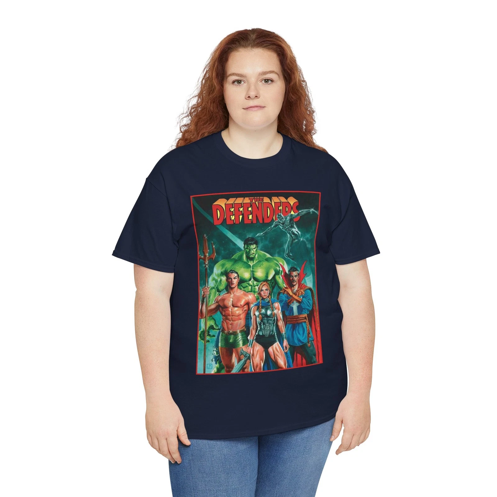Defenders T-Shirt - Dr Strange, Valkyrie, Hulk, Namor, Silver Surfer - Marvel