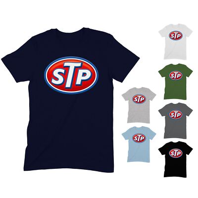 STP Motor Oil Logo T Shirt - Racing Speedway Motorcycle Biker