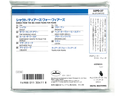 TEARS FOR FEARS Songs From The Big Chair JAPAN CD 32PD-37 OBI