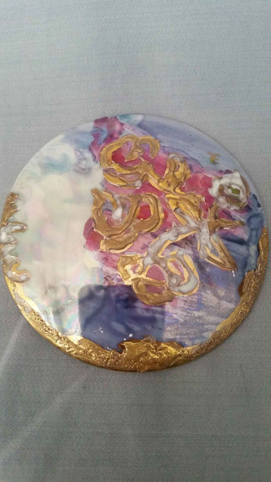 Signed Large Statement Roses Brooch Handmade Opal… - image 6