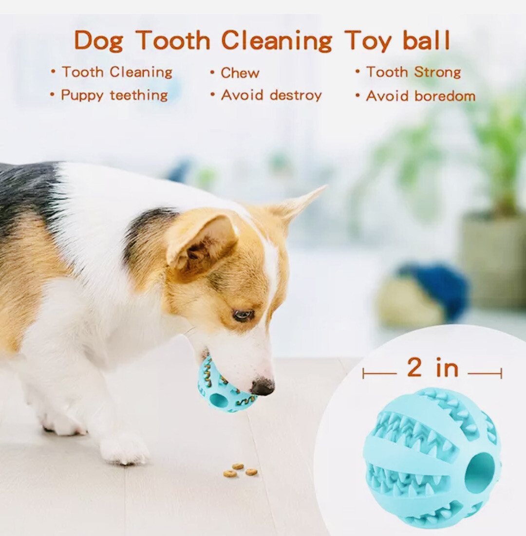 Pet/ Ball, Treat Dispenser , Dental Dog Chew Toy, Interactive Tooth Brush.