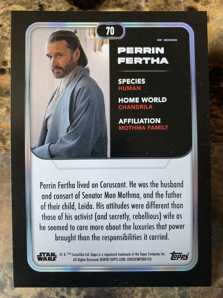 2023 Topps Star Wars Flagship Gold Parallel Perrin Fertha 70 | eBay