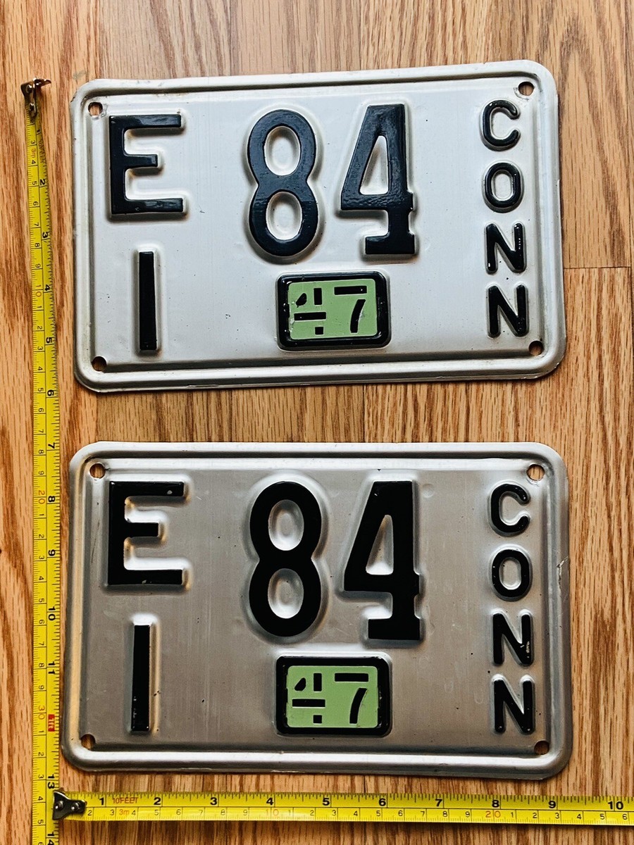 1947 1st Connecticut Highway License Plates East I-84 rare Plate