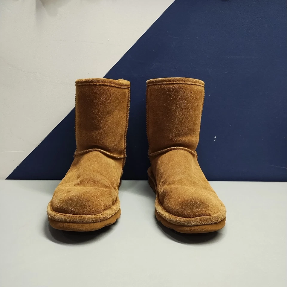 Bearpaw Winter Snow Boot Youth Size 6 Brown Suede Logo Faux Fur Lined Round Toe - Image 2 of 4