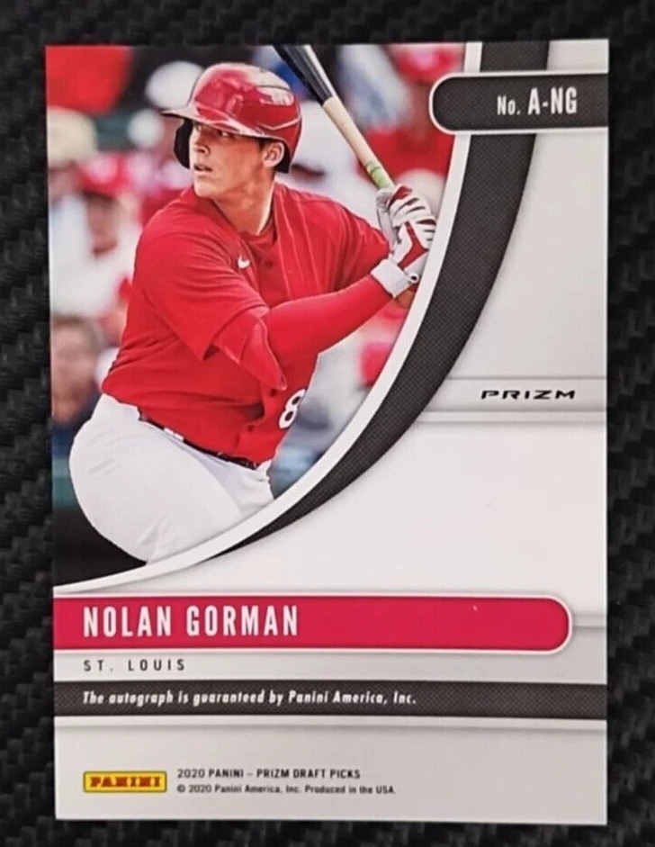 2020 Prizm Draft Nolan Gorman Silver Prizm Auto Rookie Prospect CARDINALS #A-NG - Image 2 of 4