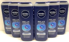 Nivea Men Relax 3 In 1 Body Wash, Lavender + Sandalwood, 16.9oz, Pack of 6