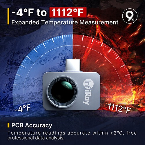 Imager fotocamera termica IInfiRay P2 PRO 12 μm risoluzione 256x192 + obiettivo macro iOS - Foto 5 di 17