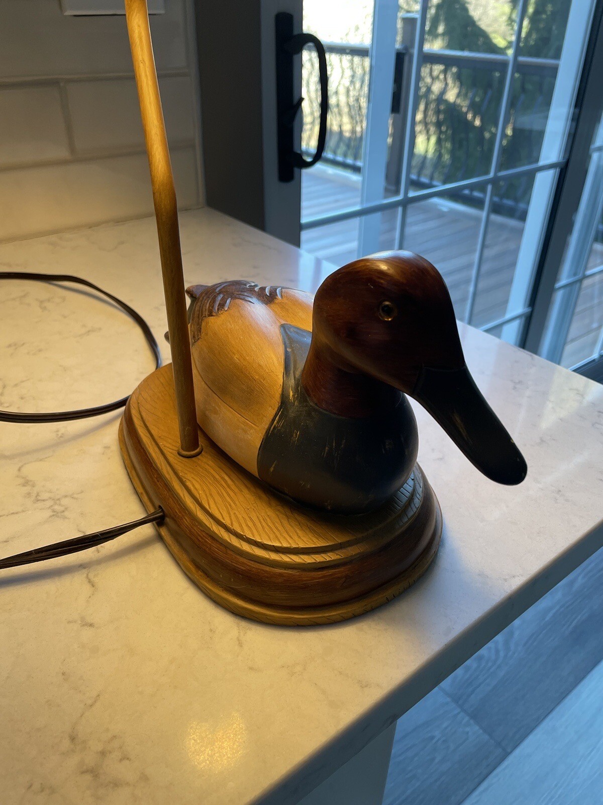 Vintage Wood Duck Decoy Lamp w/ shade eBay