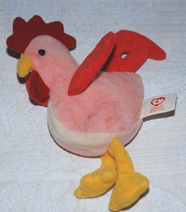 Ty Teenie Beanie Babys STRUT the Rooster 5 Zoll; Vintage 1993 McDonalds Plüschtier