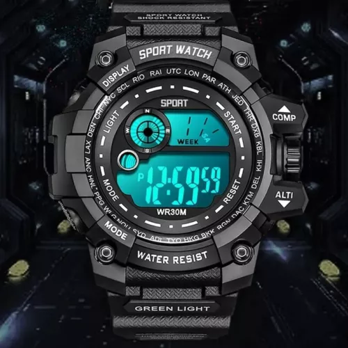 Orologio sportivo uomo LED G-Shock stile militare tattico impermeabile - Foto 5 di 7