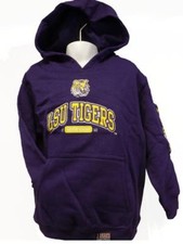 New LSU Tigers Kids Sizes S-M-XL 4-5-7 Purple Hoodie 40