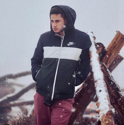 Nike Vintage NWT Down Bubble Nylon Jacket Coat Heavy Blue White