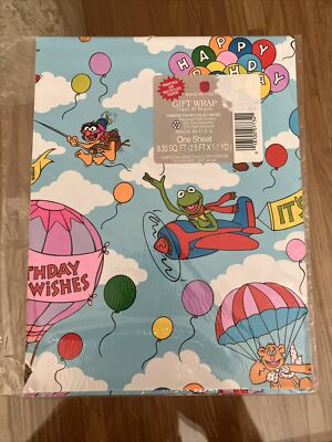 Vintage American Greetings Muppets Gift Wrap Wrapping Paper NOS