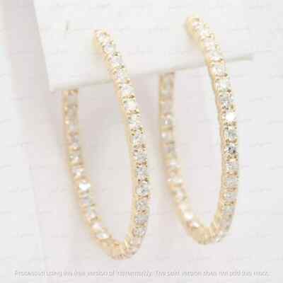 3CT Round Cut Lab Created Diamond Inside-Out Hoop Earrings In 14K Gold Plated