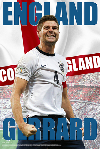 Steven Gerrard 直筆雑誌ポスター イングランド代表 Steven Gerrard COME ON ENGLAND Euro International Soccer UK Import