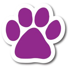 Blank Purple Pawprint Car Magnet 5" Paw Print Auto Truck Decal Magnet