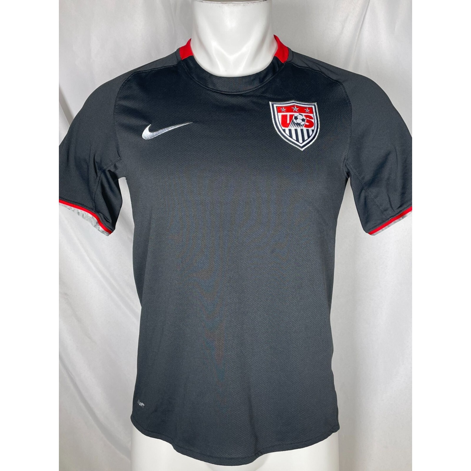 VTG Nike 2008 USMNT Team USA World Cup Soccer Grey Jersey Kit Men's SMALL