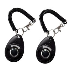 Pack of 2 DOG PUPPY SCHOOL CLICKER Professional TRAINING AID Black Pet Trainer