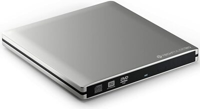 techPulse120 USB 3.1 TypC externes DVD CD Brenner Alu Silber Superdrive Laufwerk