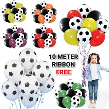 White Football Balloons Helium Soccer Match Printed Balloon Birthday Party Decor