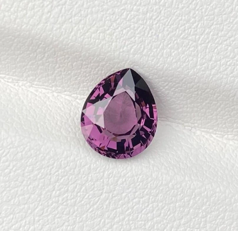 Natural Purple Spinel 2.10 Cts VVS Sri Lanka Pear Cut Loose Gemstone - Image 3 of 4