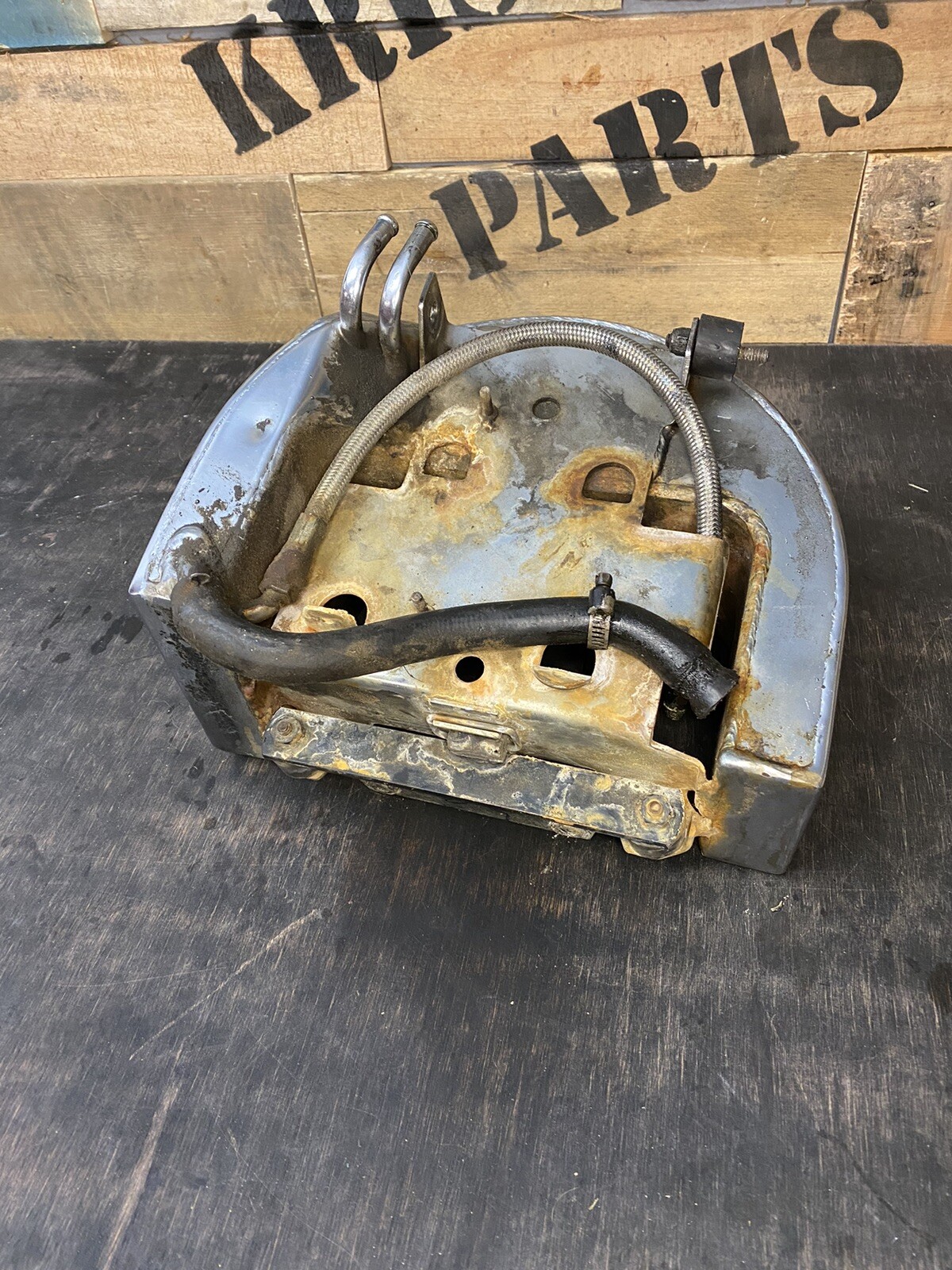 Harley Davidson Softail Chrome Horseshoe Oil Tank Fat boy FL eBay