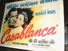 CASABLANCA MOVIE POSTER on backing board wrapped and sealed in original cello