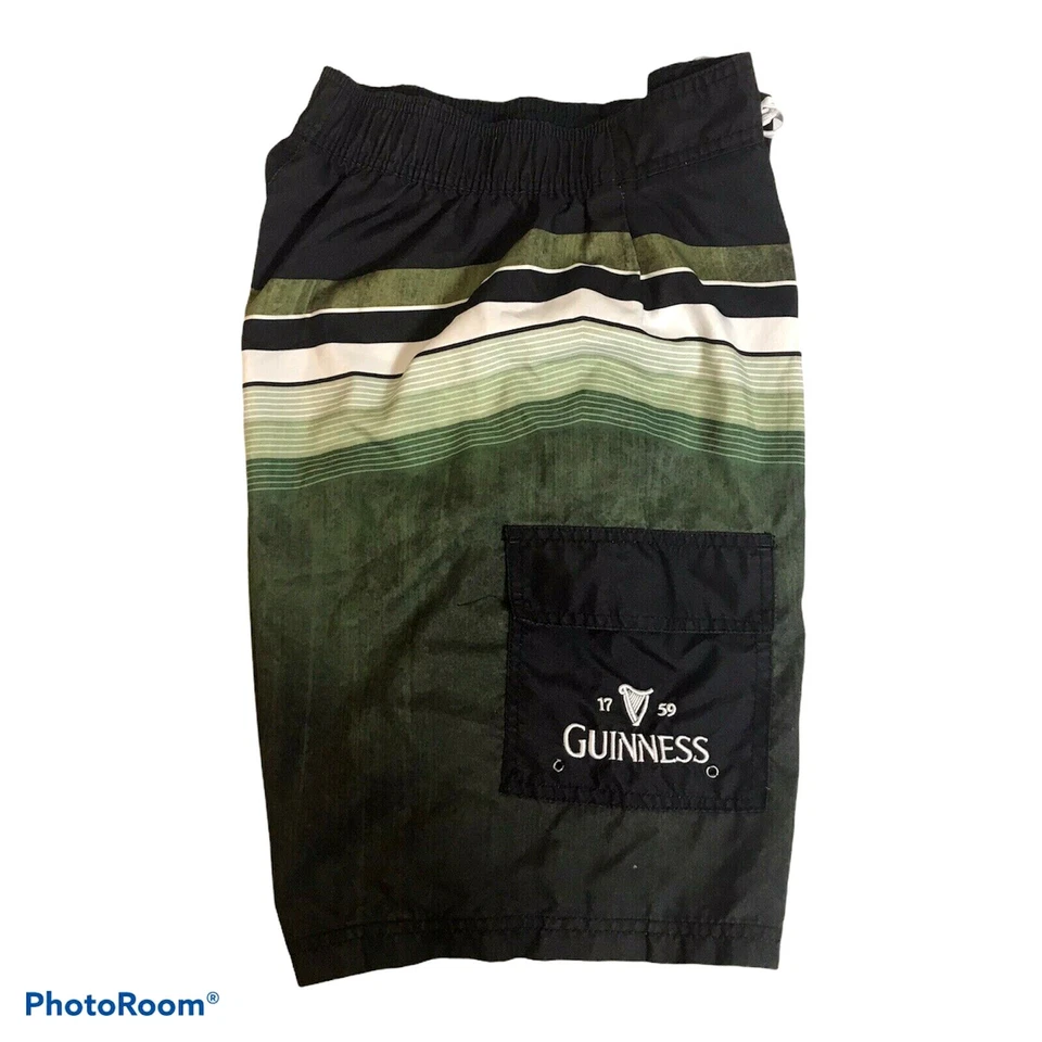 Pantalones cortos de natación medianos Guiness Beer para hombre verdes negros Lager Ale Foto 4 de 4