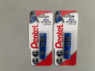 2 x Pentel Ain Stein Mine Minen drehbar Oberrohr 0,5 mm HB Bleistift Minen 40 Stück