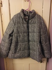 Womens Puffer Jacket Houndstooth Black And White John Rocha Size 20