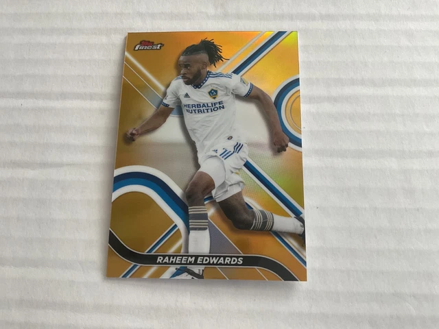 2022 Topps Finest MLS Soccer RAHEEM EDWARDS Gold Refractor 28/50