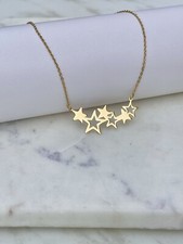 Stars Necklace Stainless Steel Pendant Necklace Choker Gift Her 16" 2" extender