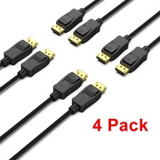 4 Pack 8K 60Hz DisplayPort to DP 6 Feet Cable Male to Male Cable Gold Plated DP
