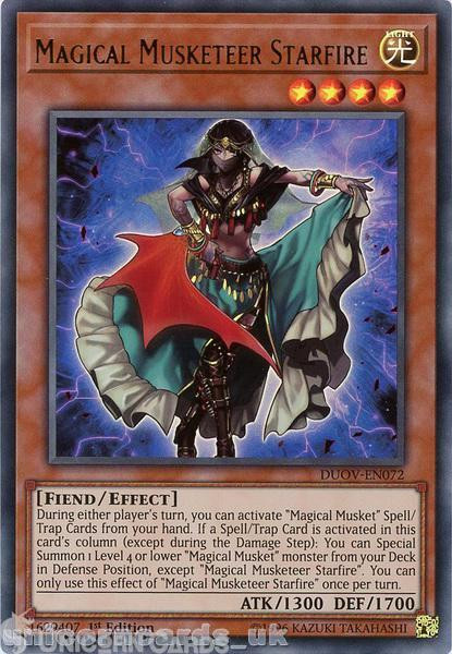 DUOV-EN072 Magical Musketeer Starfire Ultra Rare 1st Edition Mint YuGiOh Card