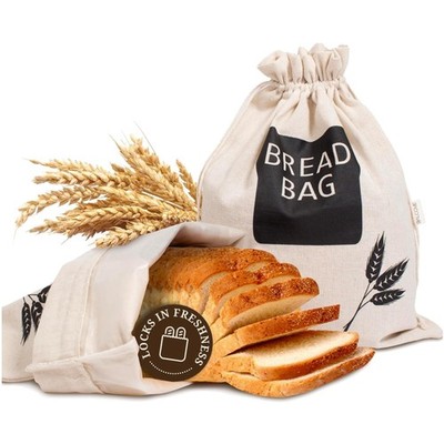 BPA-Free Plastic Lined Bread Bags - XL Size (2 Pack)