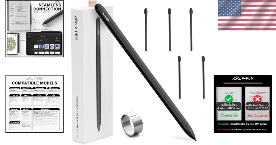 V-Pen EMR Stylus Remarkable 2 Replacement + Digital Eraser - Image 2 of 4