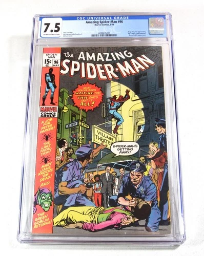 SPIDER-MAN #96  ~~  CGC 7.5  ~~ the Green Goblin drug story!   ~~ 1971!   😁