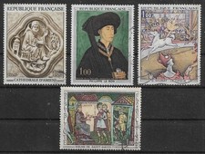 Timbre Obli. YT 1586 1587 1588 1588A  Tableau Oeuvres d'Art 1969