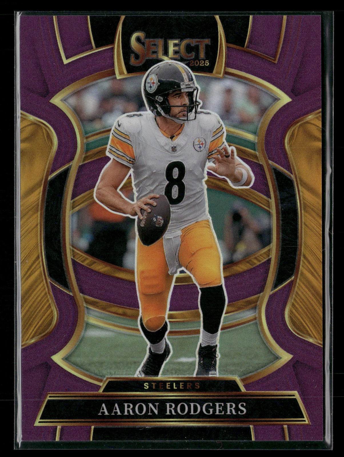 2025 Panini Select #51 Aaron Rodgers Purple Prizm #/75