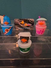 2" Rubber Ducks in Drinks - Coffee, Boba, and Slushy - Set of Three
